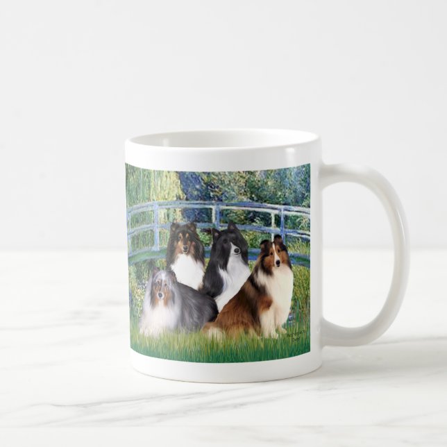 Shetland Sheepdog (vier) - Bridge Tasse (Rechts)