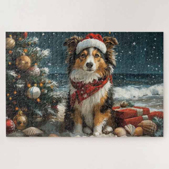 Shetland Sheepdog Vintager Strand Puzzle (Horizontal)