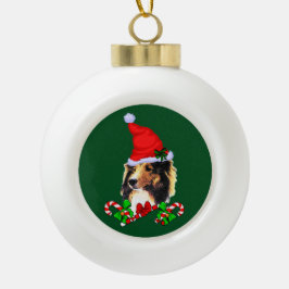 Shetland Sheepdog Weihnachten Keramik Kugel-Ornament