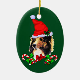 Shetland Sheepdog Weihnachten Keramik Ornament