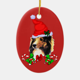 Shetland Sheepdog Weihnachten Keramik Ornament