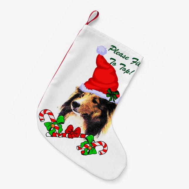 Shetland Sheepdog Weihnachten Kleiner Weihnachtsstrumpf (Vorderansicht (hängend))