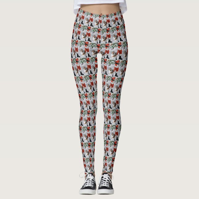 Shetland Sheepdog Weihnachten Leggings (Vorderseite)