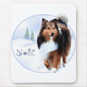Shetland Sheepdog Weihnachten Mousepad