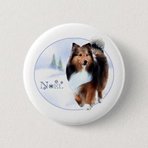 Shetland Sheepdog Weihnachten - Schaltfläche Button
