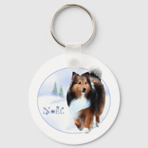 Shetland Sheepdog Weihnachten Schlüsselanhänger