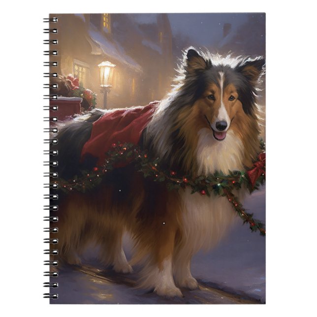 Shetland Sheepdog Weihnachtsfeiertage Notizblock (Vorderseite)