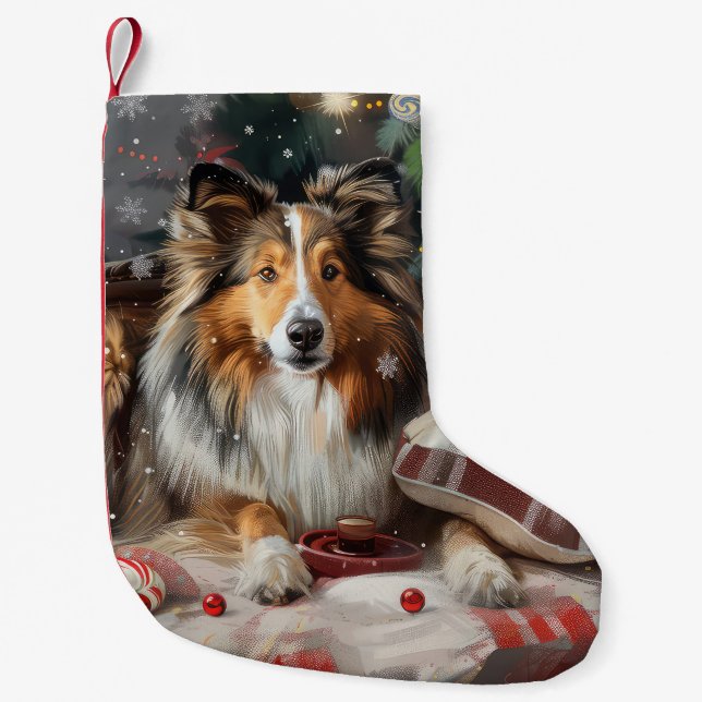 Shetland Sheepdog Weihnachtsfest Kleiner Weihnachtsstrumpf (Vorderseite)