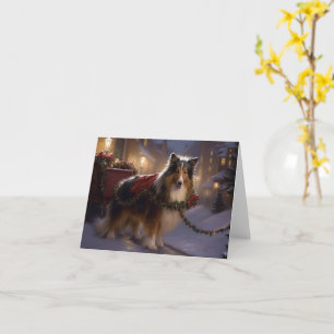 Shetland Sheepdog Weihnachtsfest Saison Karte