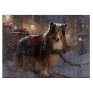 Shetland Sheepdog Weihnachtsfest Saison Schneidebrett