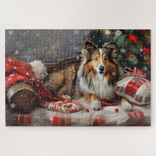 Shetland Sheepdog Weihnachtsfestlich Puzzle