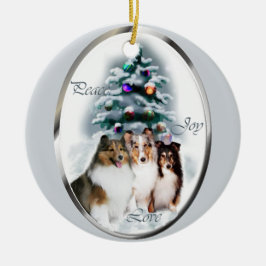 Shetland Sheepdog Weihnachtsgeschenke Keramikornament