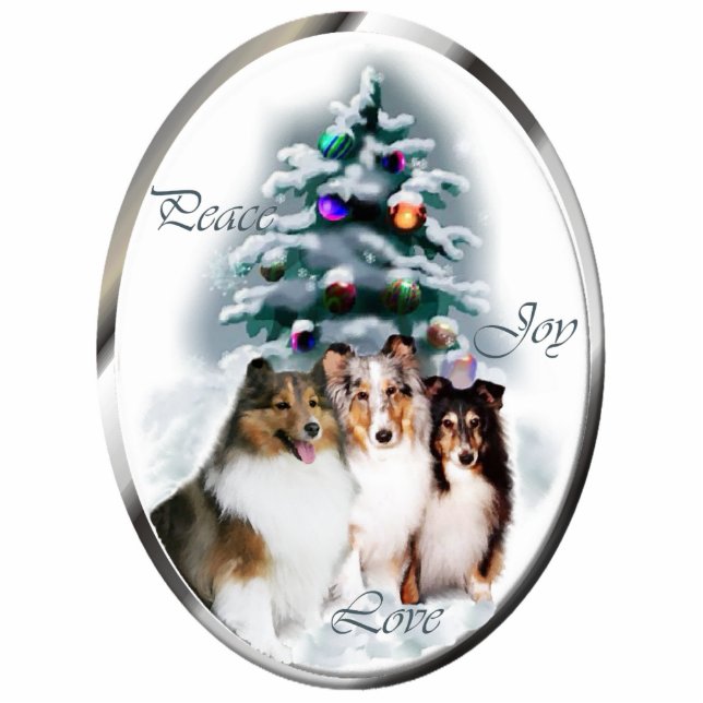 Shetland Sheepdog Weihnachtsgeschenke Ornament Fotoskulptur Ornament (Vorne)