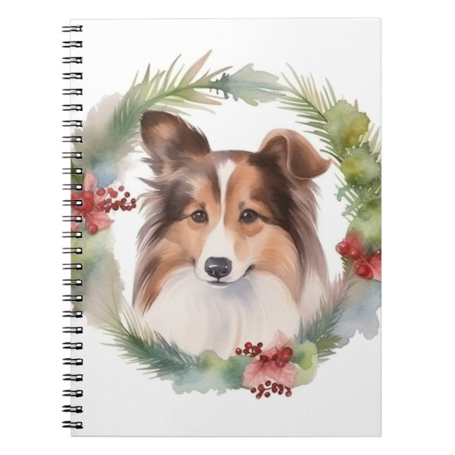 Shetland Sheepdog Weihnachtsmann Notizblock (Vorderseite)