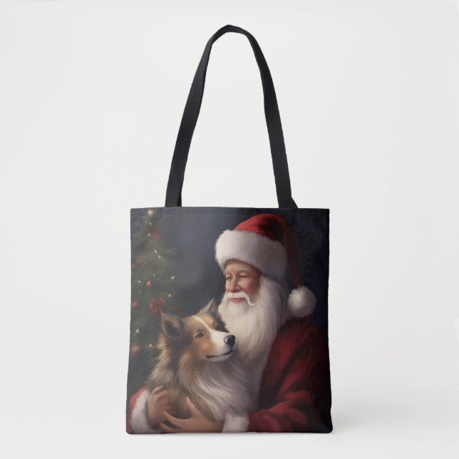 Shetland Sheepdog Weihnachtsmann Weihnachten (Vorderseite)