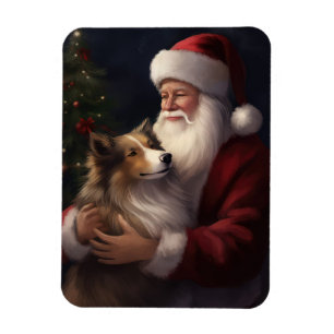 Shetland Sheepdog Weihnachtsmann Weihnachten Magnet
