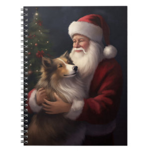 Shetland Sheepdog Weihnachtsmann Weihnachten Notizblock