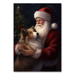 Shetland Sheepdog Weihnachtsmann Weihnachten Tischnummer