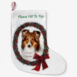 Shetland Sheepdog Wreath Christmas Kleiner Weihnachtsstrumpf