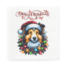 Shetland Sheepdogs Dog Weihnachtshut Xmas