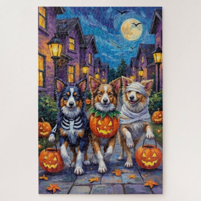 Shetland Sheepdogs in Halloween Costumes Puzzle (Vertikal)