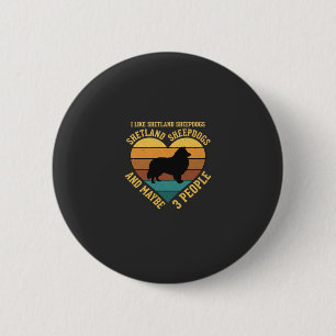 Shetland Sheepdogs Retro Herz Hundeliebhaber Button