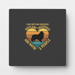 Shetland Sheepdogs Retro Herz Hundeliebhaber Fotoplatte