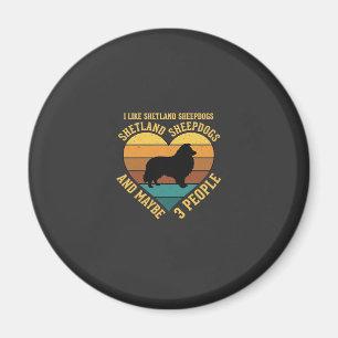 Shetland Sheepdogs Retro Herz Hundeliebhaber Magnet