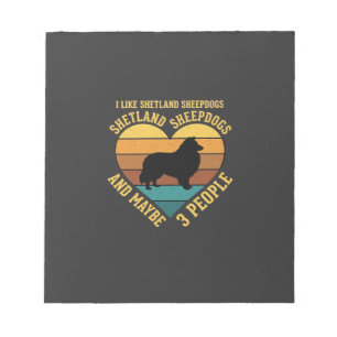 Shetland Sheepdogs Retro Herz Hundeliebhaber Notizblock