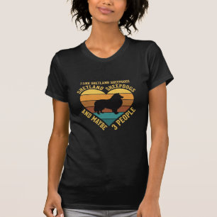 Shetland Sheepdogs Retro Herz Hundeliebhaber T-Shirt