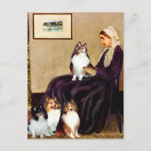 Shetland Sheepdogs (vier) - Whistlers Mutter Postkarte