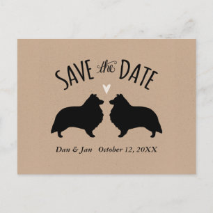 Shetland Sheepdogs Wedding Save the Date Ankündigungspostkarte