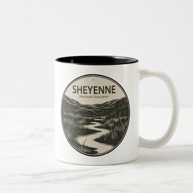 Sheyenne National Grassland Stream Zweifarbige Tasse (Rechts)