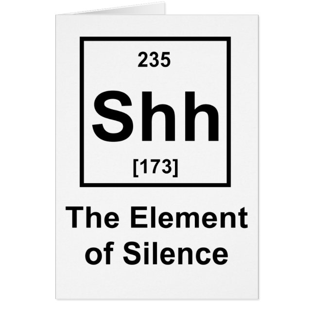 Shh, das Element der Ruhe (Vorne)