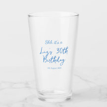 shh its a 30th birthday name date blue simple mini