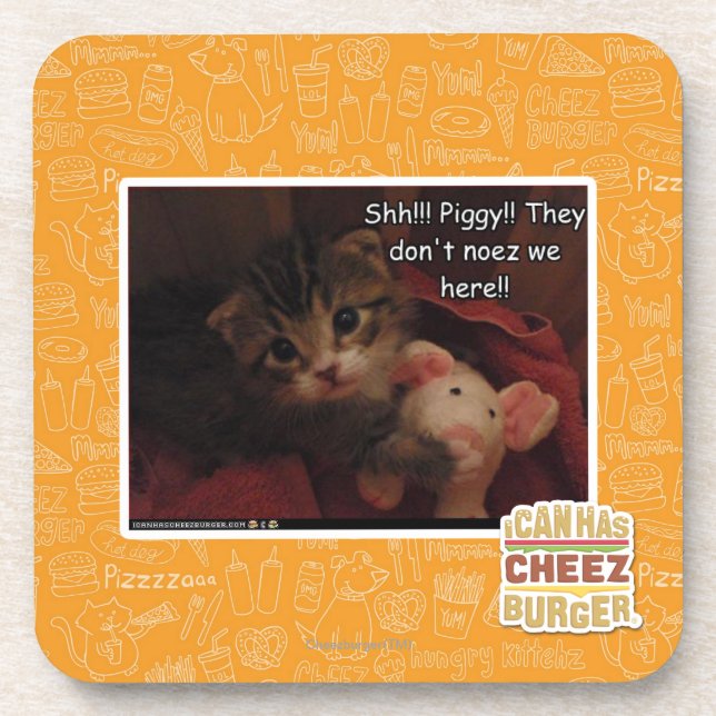 Shh!!! Piggy!! Getränkeuntersetzer (Vorderseite)