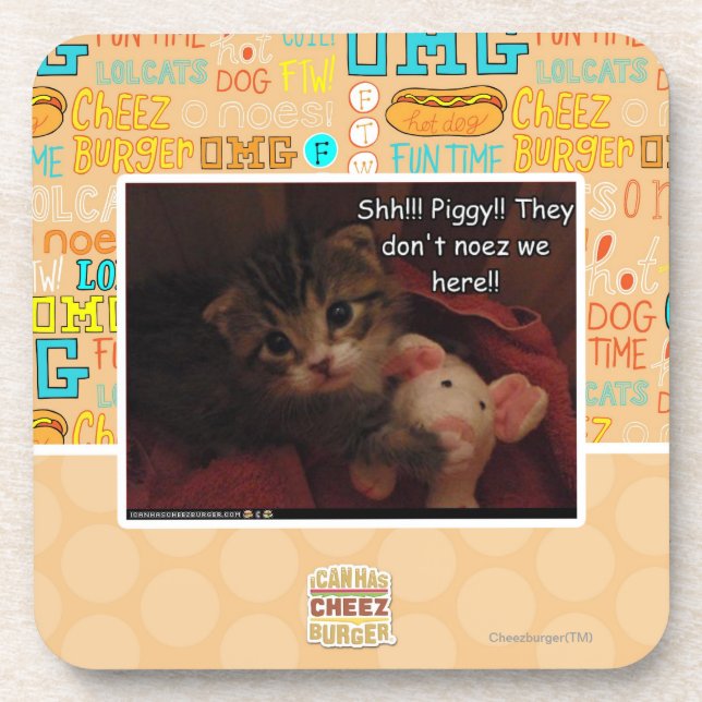 Shh!!! Piggy!! Getränkeuntersetzer (Vorderseite)