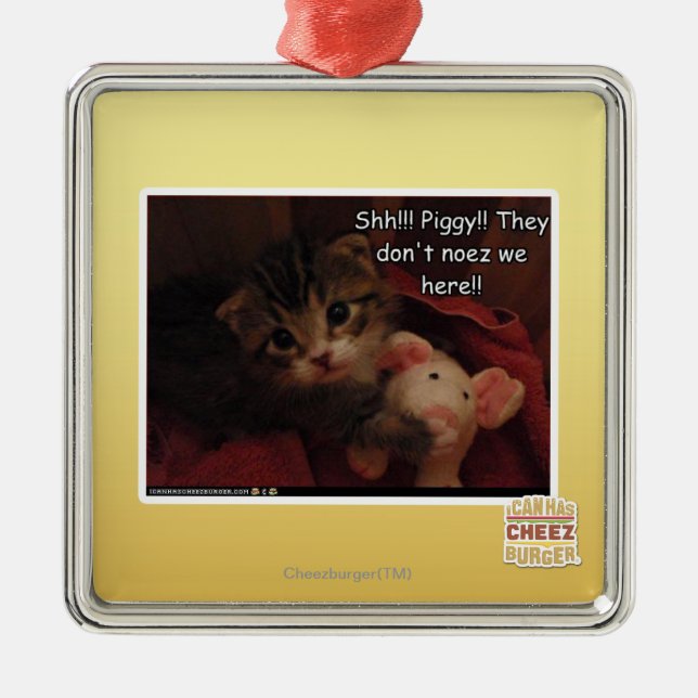 Shh!!! Piggy!! Ornament Aus Metall (Vorne)