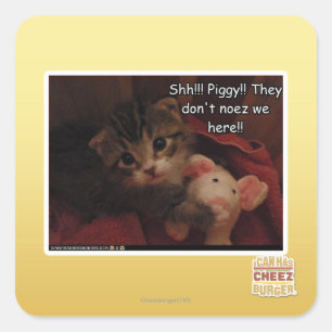 Shh!! Schweine! Quadratischer Aufkleber