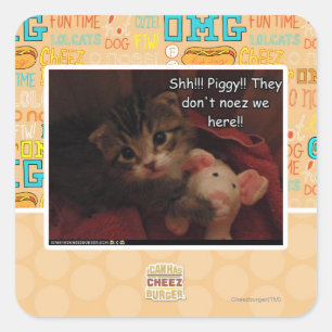 Shh!! Schweine! Quadratischer Aufkleber