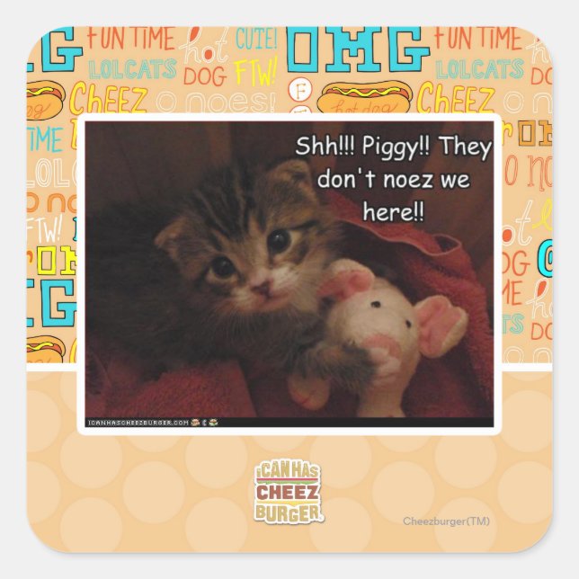 Shh!! Schweine! Quadratischer Aufkleber (Vorderseite)