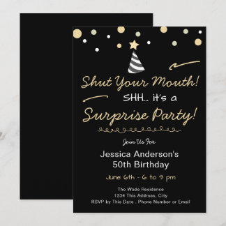 Shh Surprise Birthday Party Einladung