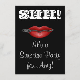 SHH! ZIP Ihr Lippenüberraschungs-Party laden Einladung