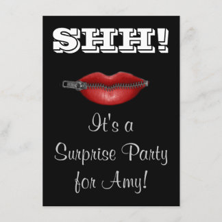 SHH! ZIP Ihr Lippenüberraschungs-Party laden Einladung