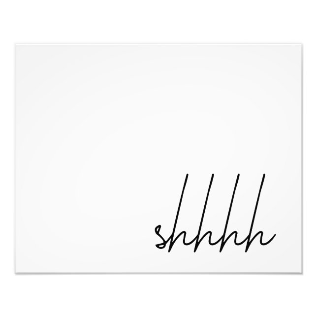 "Shhh" 12x16" Framable Poster Print Wall Art (Vorne)