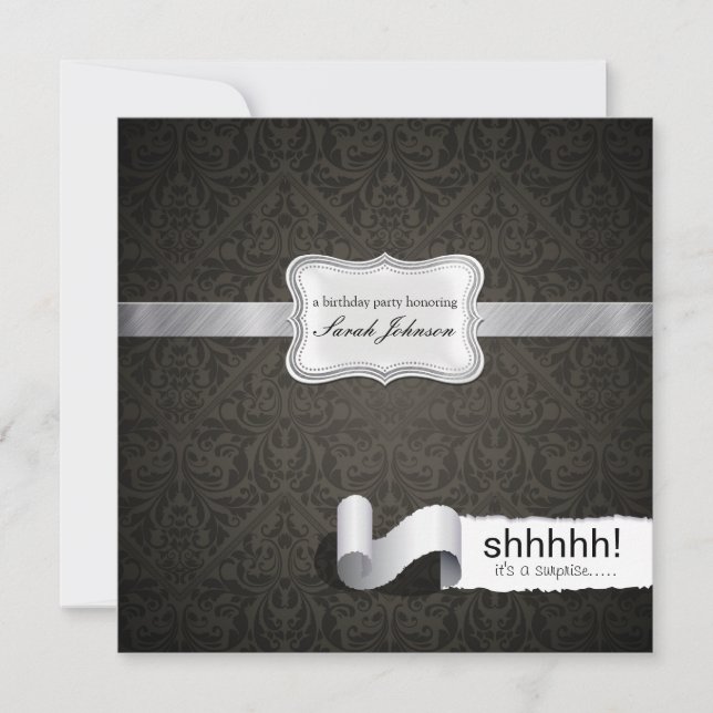 Shhh!  Es ist eine Überraschung Einladung (Vorderseite)