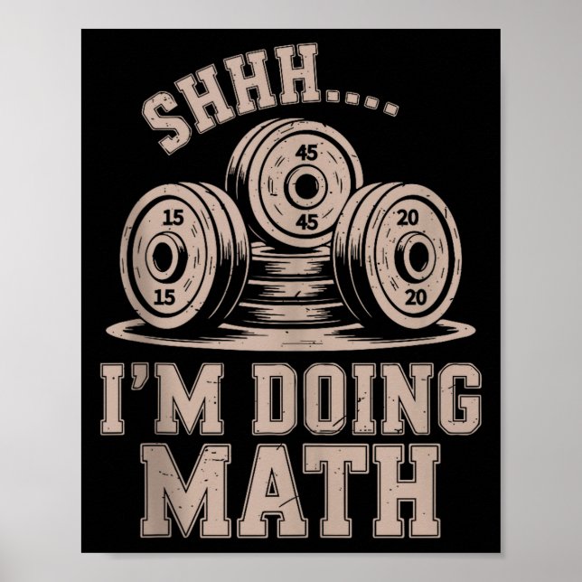 Shhh Im Doing Math Funny Christian Gym Workout Jes Poster (Vorne)