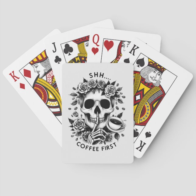 Shhh...Kaffee zuerst Spielkarten (Rückseite)
