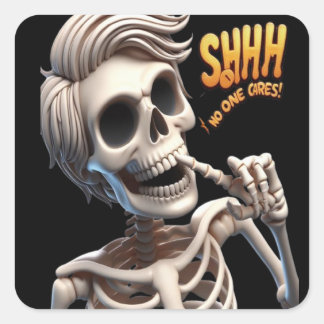 SHHH... Keiner kümmert sich um Einzigartigkeit und Quadratischer Aufkleber