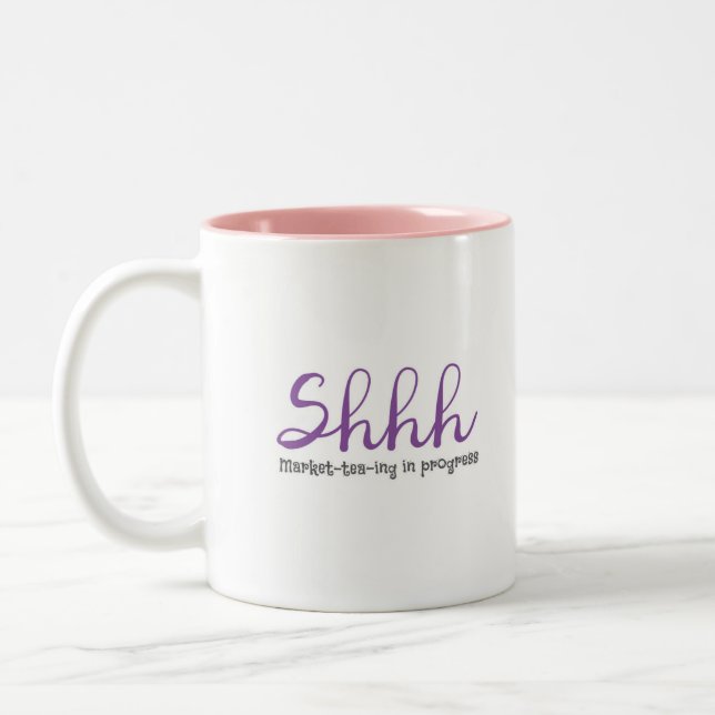 Shhh Markttee-ing laufend Zweifarbige Tasse (Links)